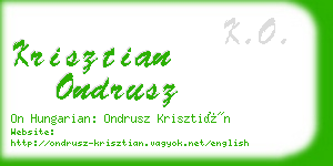 krisztian ondrusz business card